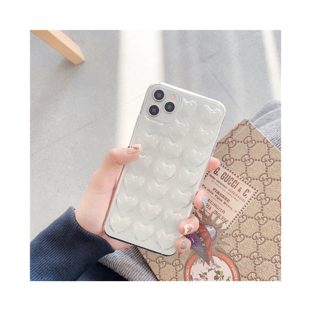 (Iphone 15 Pro Max, Transparent) For Iphone 15 Pro Max Case 3D Heart Pattern Hard Pc Shockproof Phone Cover 6914286779717
