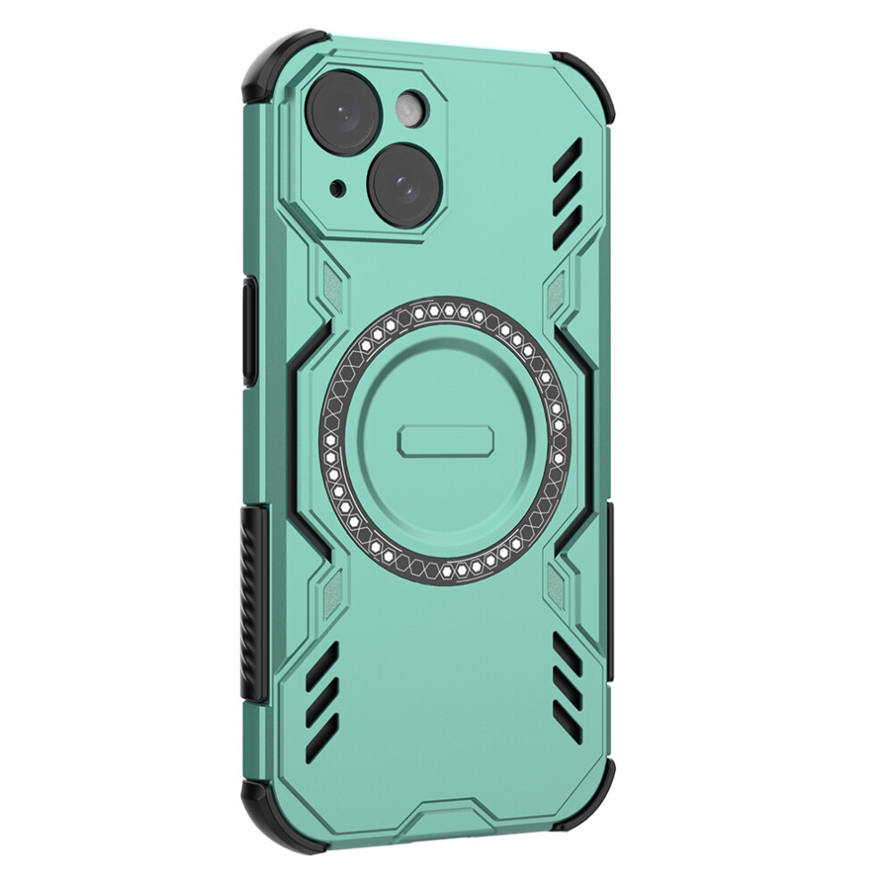 (Iphone 15, ) For Iphone 15 Magnetic Case Butterfly Armor Hollow Heat Dissipation Pc+Tpu Phone Cover Green 6914283732630