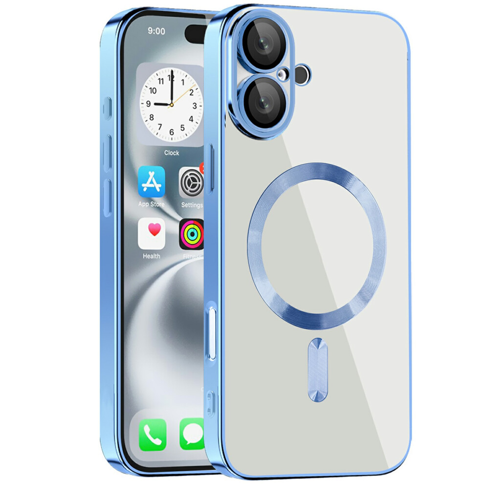 (Iphone 16 Plus, ) For Iphone 16 Plus Case Compatible With Magsafe Tpu+Pc Clear Back Cover Blue 6914282100058