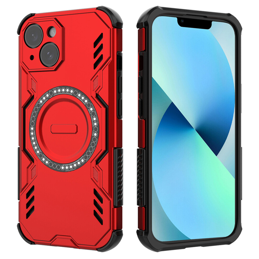 (Iphone 13, ) For Iphone 13 Magnetic Case Butterfly Armor Hollow Heat Dissipation Pc+Tpu Phone Cover Red 6914284635800