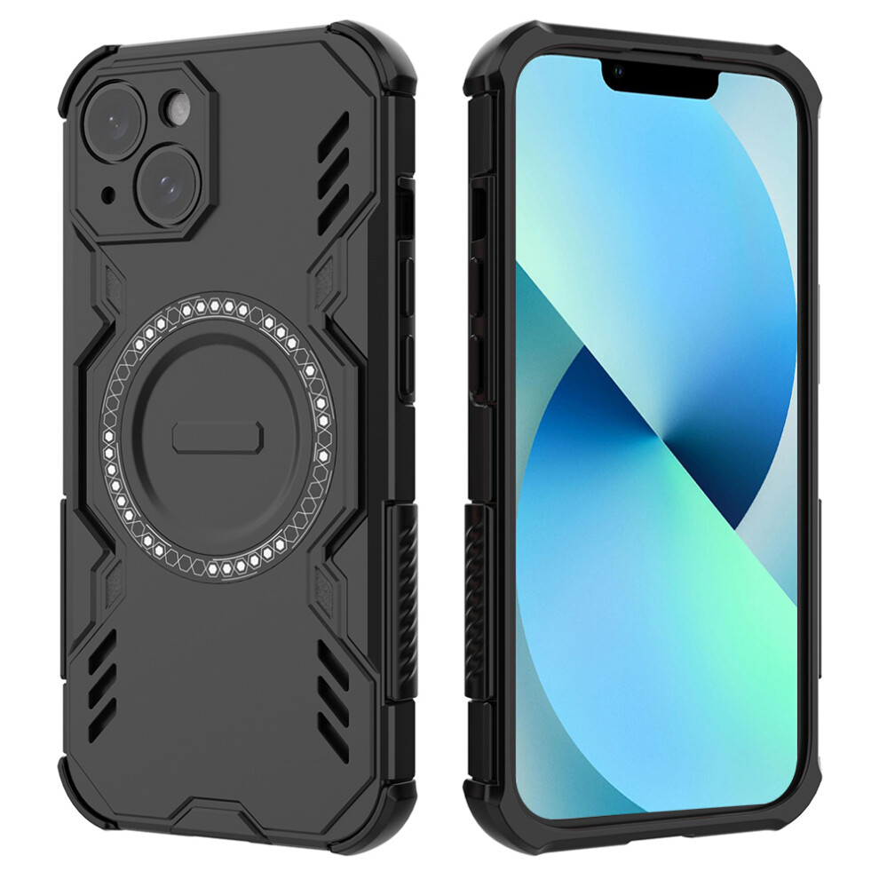 (Iphone 13, ) For Iphone 13 Magnetic Case Butterfly Armor Hollow Heat Dissipation Pc+Tpu Phone Cover Black 6914283558926