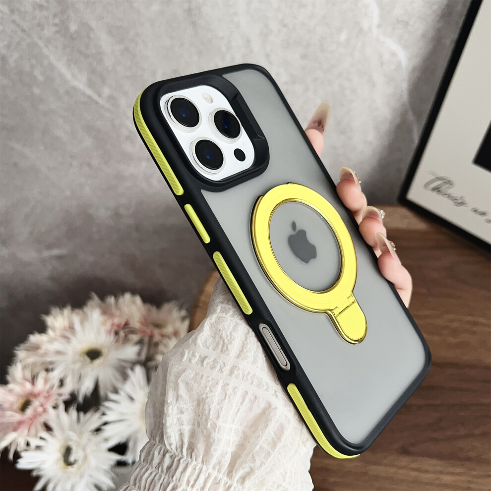 (Iphone 16 Pro Max, ) For Iphone 16 Pro Max Case Carbon Fiber Texture Hybrid Phone Cover Yellow 6914280012384