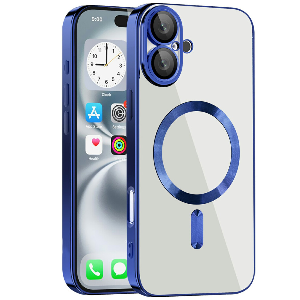 (Iphone 16, Sapphire) For Iphone 16 Case Compatible With Magsafe Tpu+Pc Clear Back Cover Blue 6914282589105