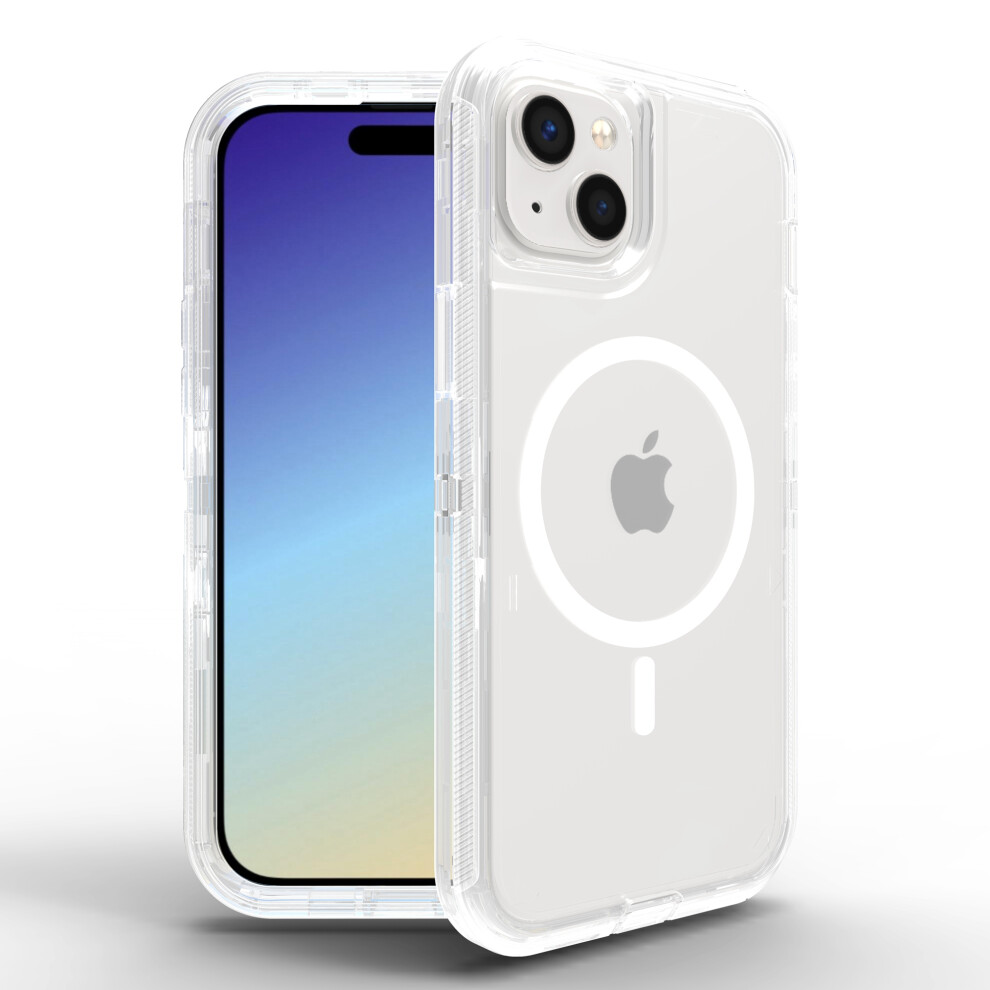 (Iphone 15, Transparent) For Iphone 15 Case Compatible With Magsafe Shockproof Tpu+Pc Phone Back Cover 6914284935115