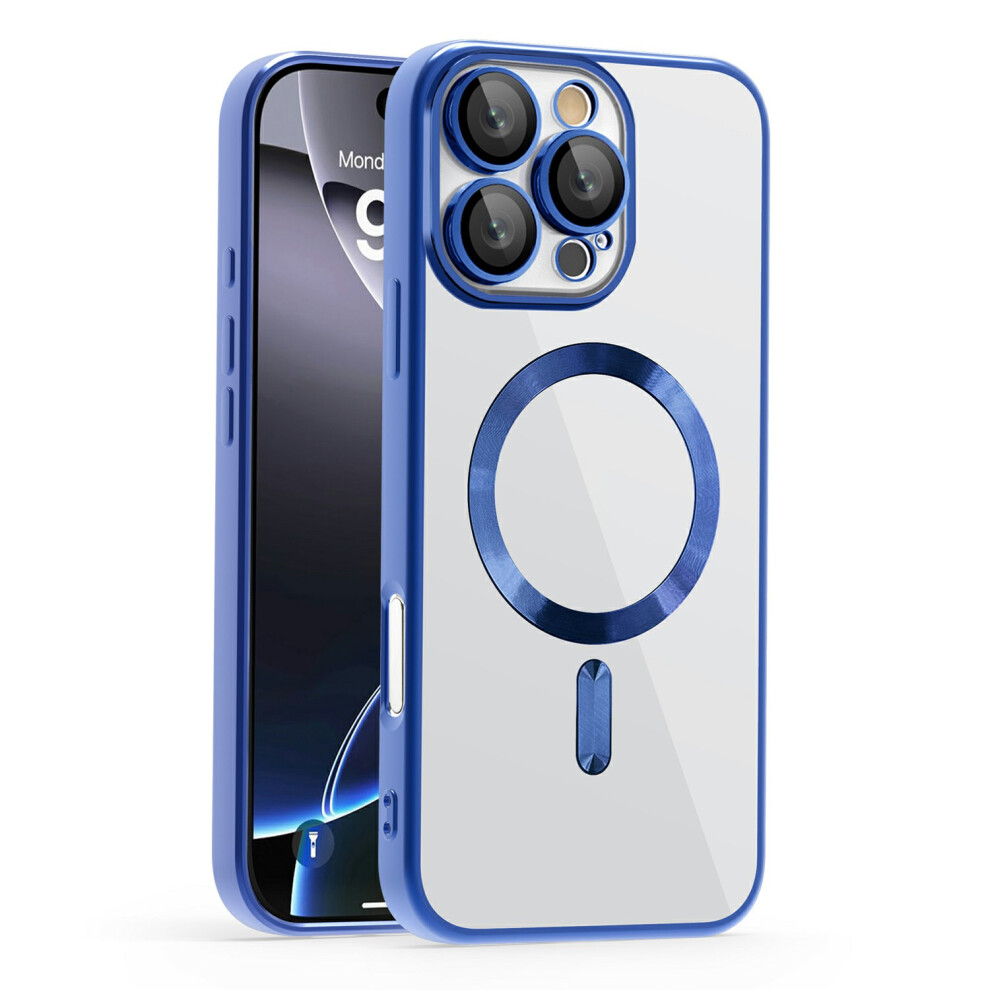 (Iphone 16 Pro, Sapphire) For Iphone 16 Pro Case Compatible With Magsafe Tpu+Pc Clear Back Cover Blue 6914289239829