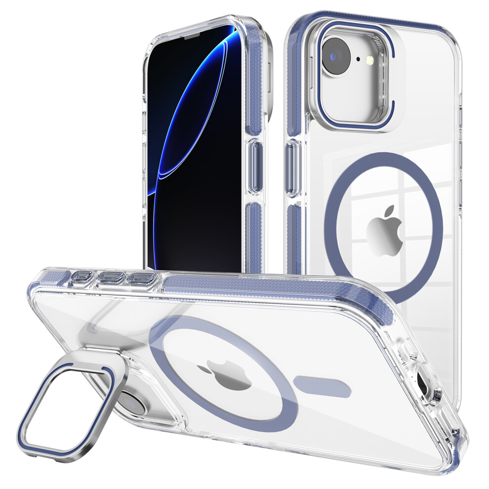 (Iphone 16E, Sapphire) For Iphone 16E Case Compatible With Magsafe Tpu+Pc Phone Cover With Lens Kickstand Blue 6914286494900