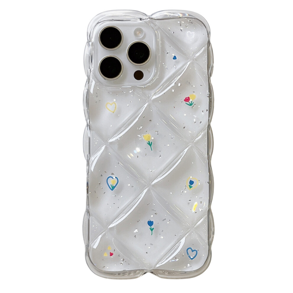 (Iphone 16 Pro, Style B) For Iphone 16 Pro Case Creative Rhombus Floral Pattern Tpu Phone Cover 6914286231406