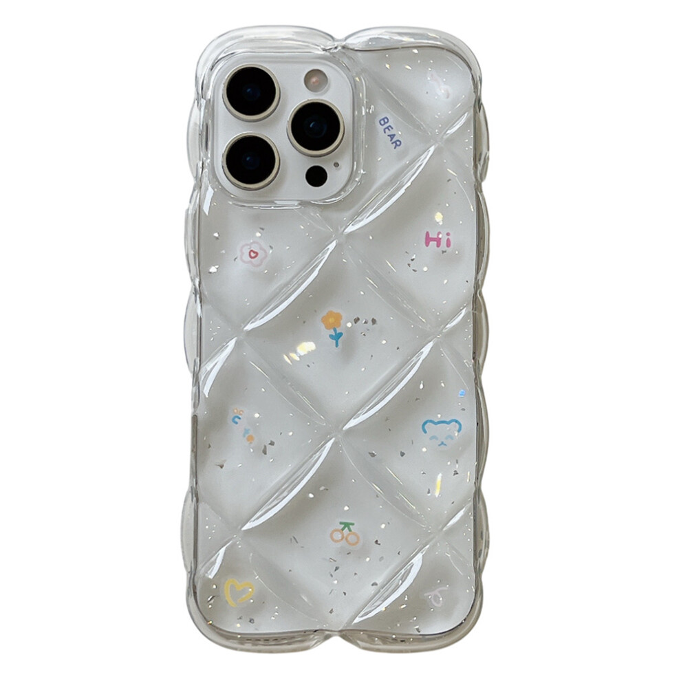 (Iphone 15 Pro Max, Style A) For Iphone 15 Pro Max Case Creative Rhombus Floral Pattern Tpu Phone Cover 6914286427526