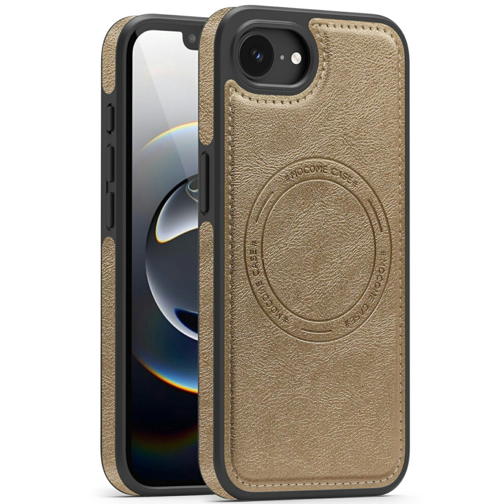 (Iphone 16E, Desert ) For Iphone 16E Case Compatible With Magsafe Leather Back Phone Cover Gold 6914289924381