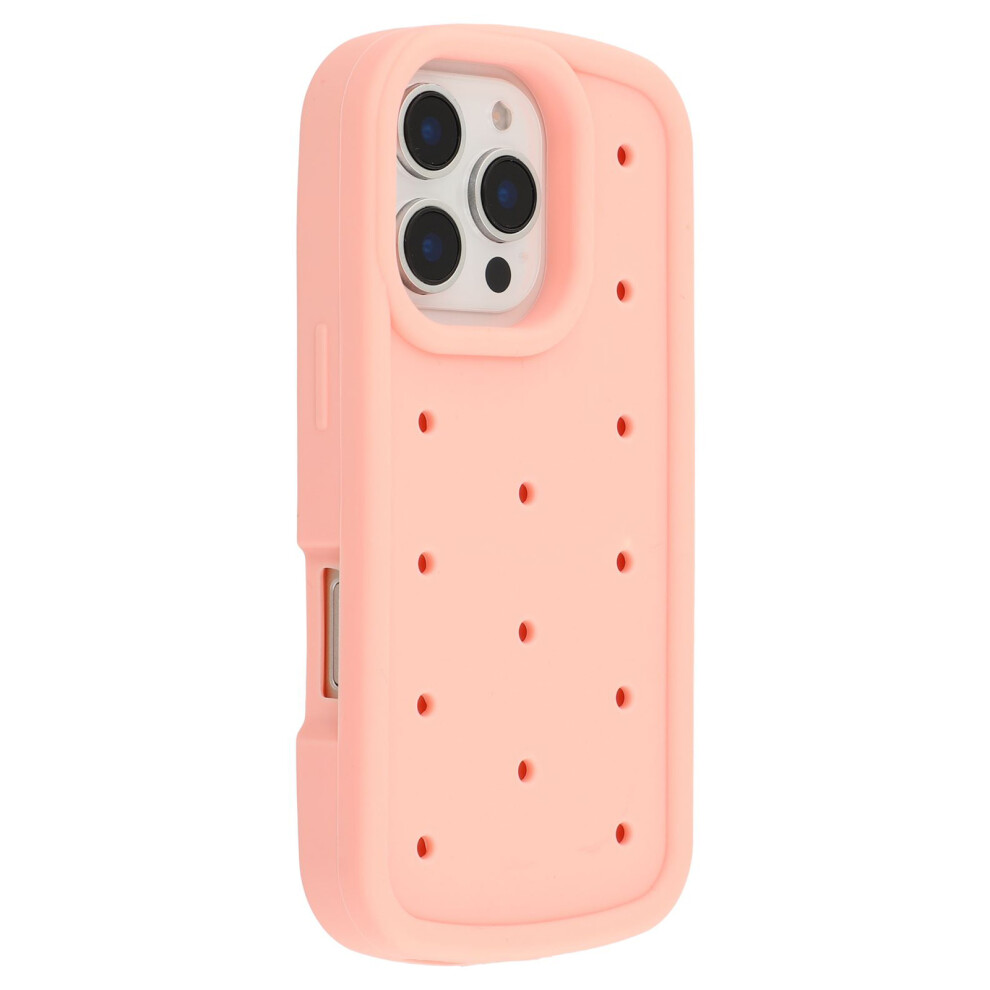 (Iphone 16 Pro Max, ) For Iphone 16 Pro Max Silicone Case Multi Hole Design Shockproof Phone Back Cover Pink 6914289518214