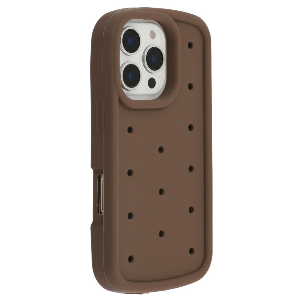 (Iphone 16 Pro Max, ) For Iphone 16 Pro Max Silicone Case Multi Hole Design Shockproof Phone Back Cover Brown 6914287258273