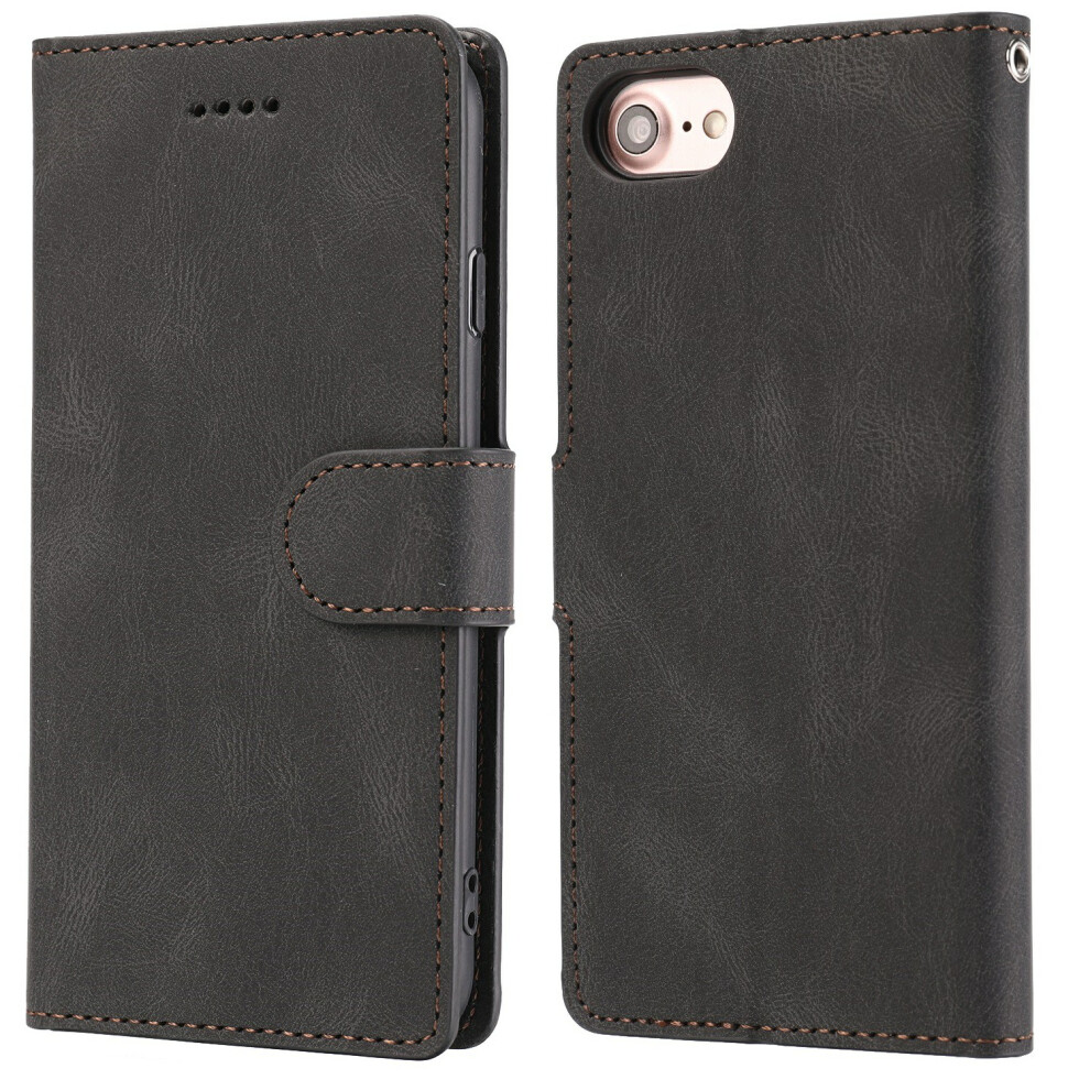 (Iphone 16E, ) For Iphone 16E Case Pu Leather Phone Cover With Wallet Stand Black 6914284024857