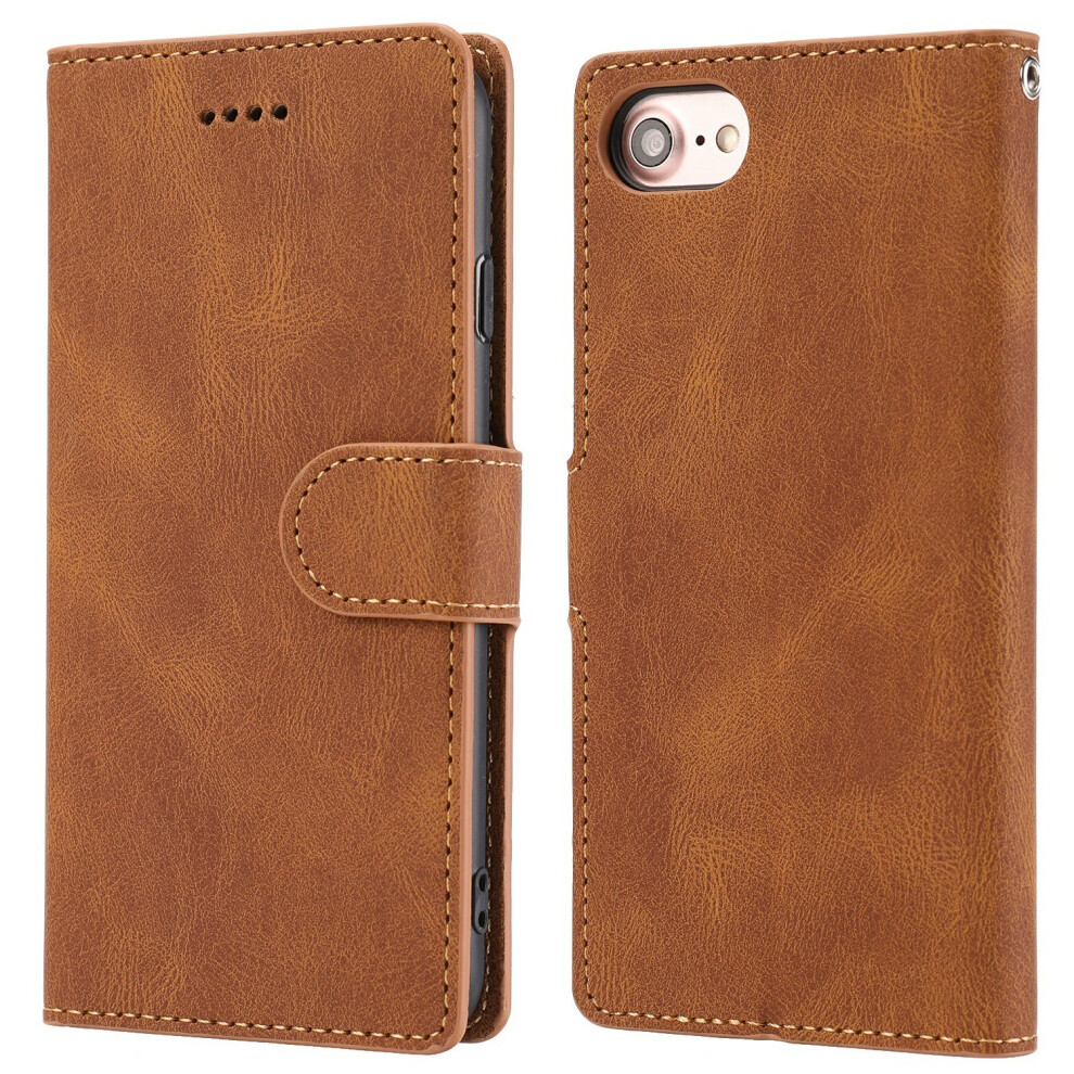 (Iphone 16E, ) For Iphone 16E Case Pu Leather Phone Cover With Wallet Stand Brown 6914285932526