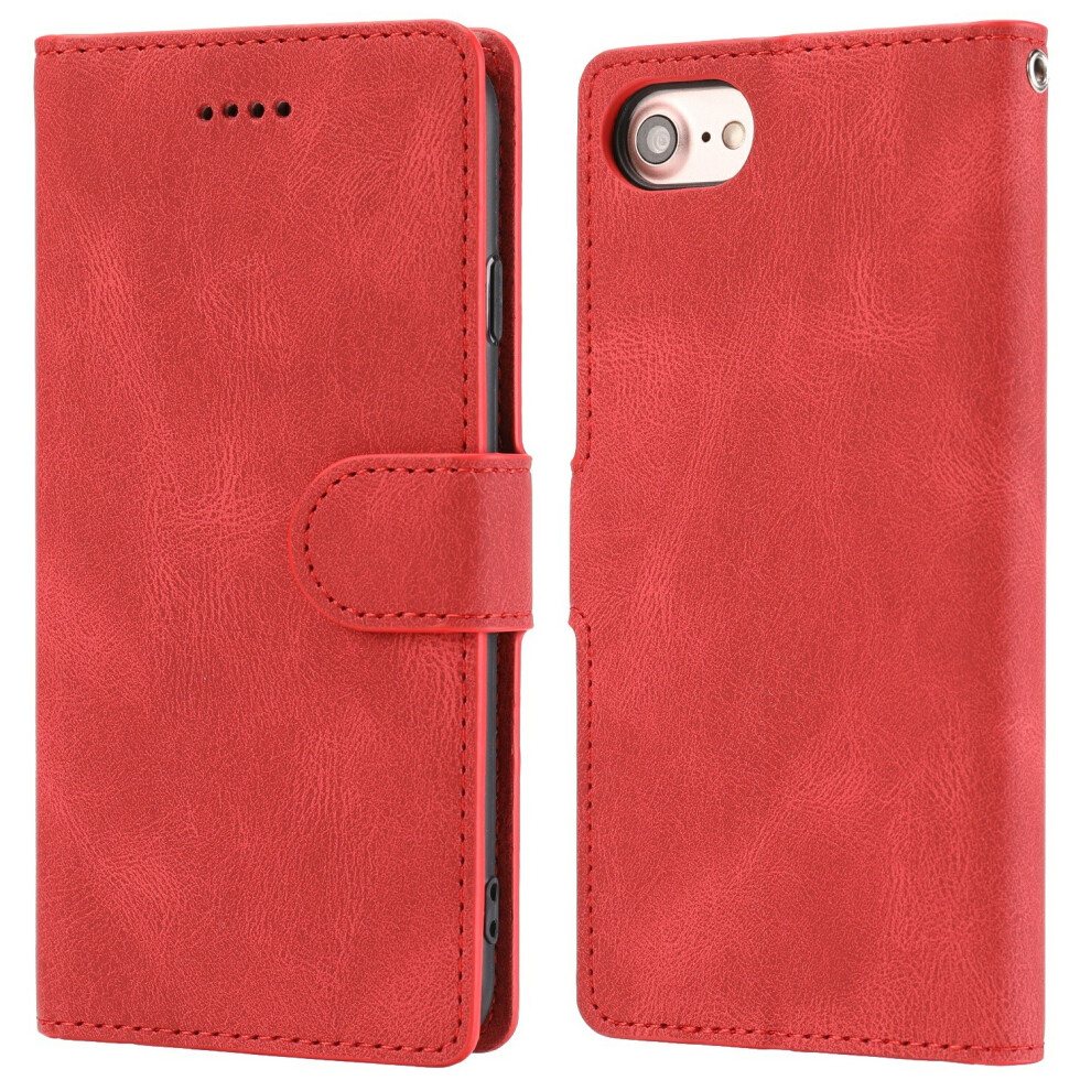 (Iphone 16E, ) For Iphone 16E Case Pu Leather Phone Cover With Wallet Stand Red 6914280780726