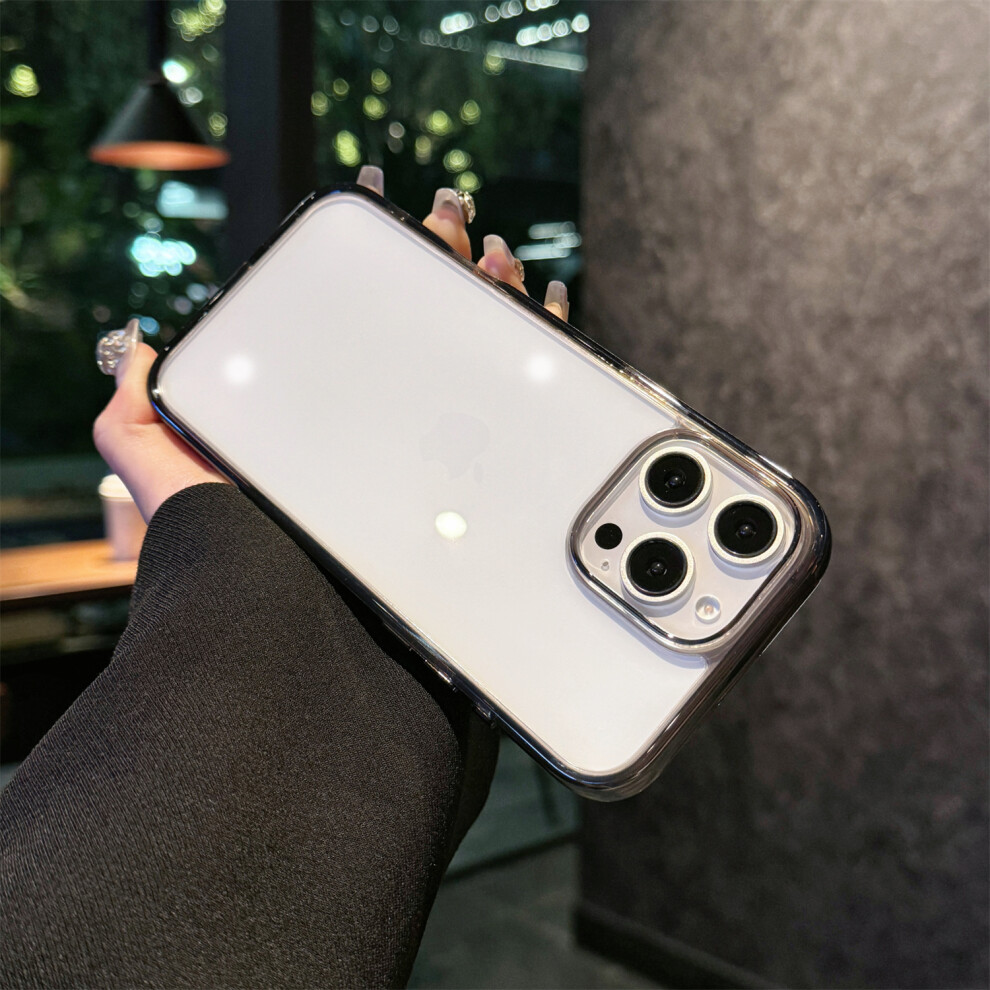 (Iphone 15 Pro, Transparent ) For Iphone 15 Pro Crystal Clear Case Tpu+Acrylic Shockproof Phone Cover Black 6914283381951