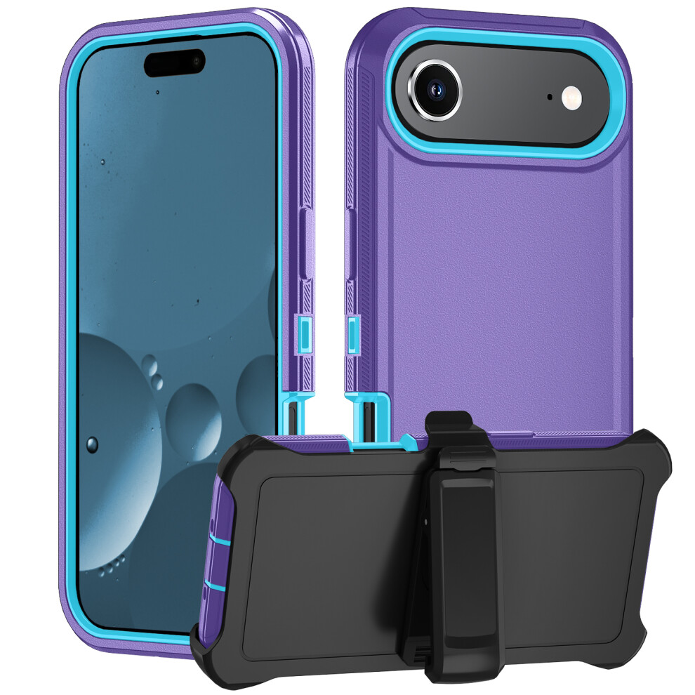 (Iphone Air, Light ) For Iphone Air Rugged Case Pc+Tpu Cell Phone Cover With Back Clip Kickstand Purple 6914289268713