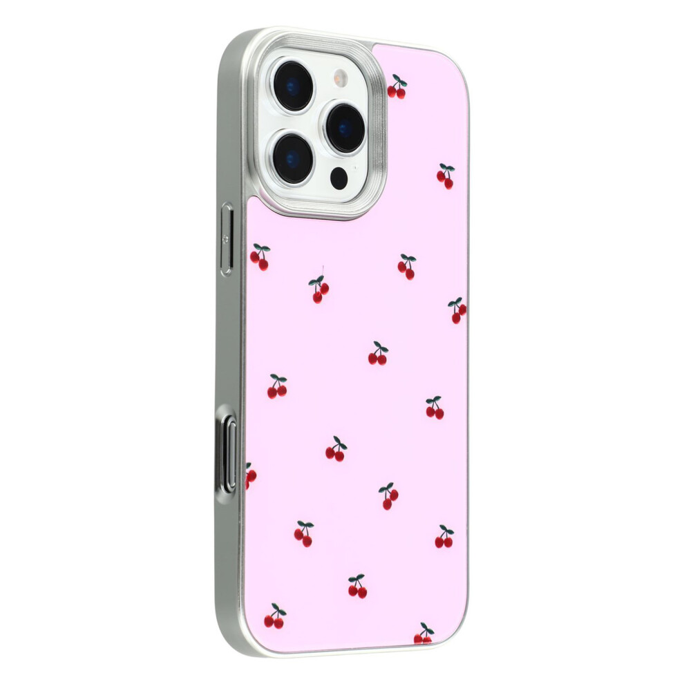 (Iphone 16 Pro, Cherries) For Iphone 16 Pro Case Lacquered Pattern Tpu+Acrylic+Glass Phone Cover 6914280636467