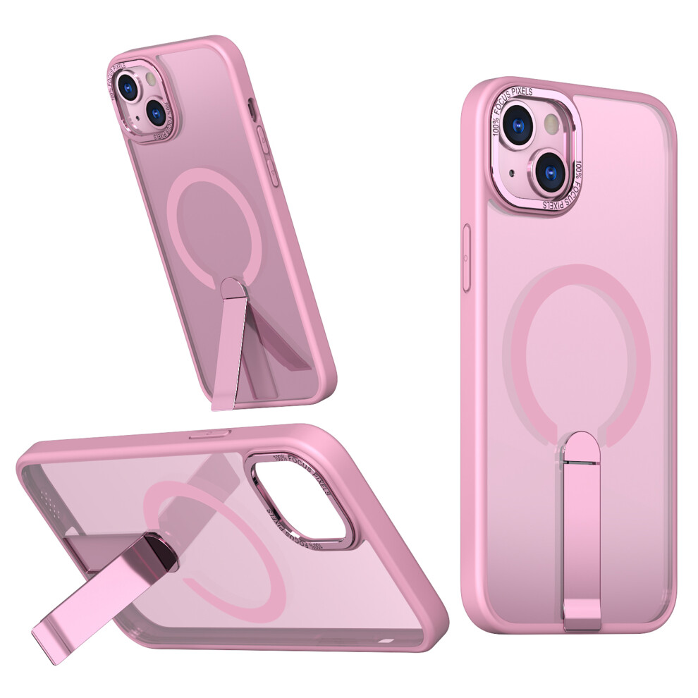 (Iphone 14 Plus, ) For Iphone 14 Plus Case Compatible With Magsafe Kickstand Tpu+Acrylic Phone Cover Pink 6914285743429