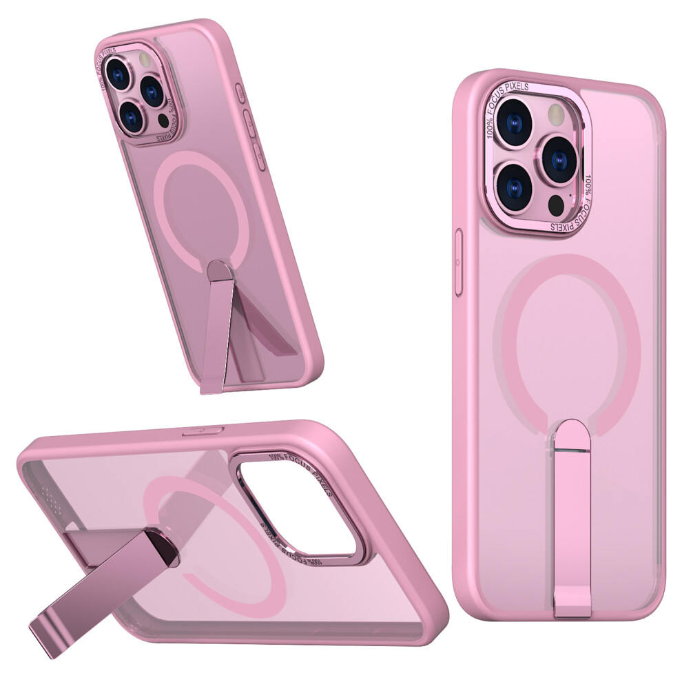 (Iphone 14 Pro, ) For Iphone 14 Pro Case Compatible With Magsafe Kickstand Tpu+Acrylic Phone Cover Pink 6914284597290