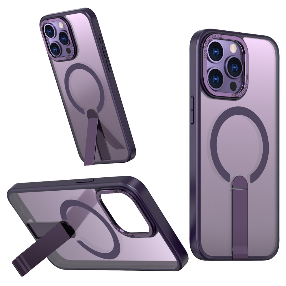 (Iphone 13 Pro, Dark ) For Iphone 13 Pro Case Compatible With Magsafe Kickstand Tpu+Acrylic Phone Cover Purple 6914286636928