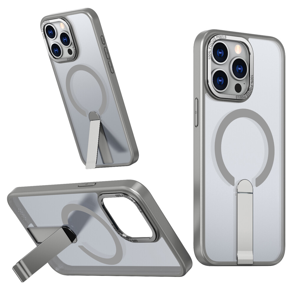 (Iphone 13 Pro, Titanium ) For Iphone 13 Pro Case Compatible With Magsafe Kickstand Tpu+Acrylic Phone Cover Grey 6914287596696