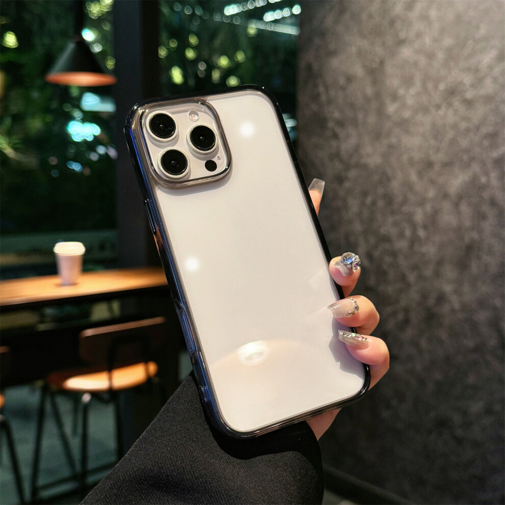 (Iphone 16 Pro Max, Transparent ) For Iphone 16 Pro Max Crystal Clear Case Tpu+Acrylic Shockproof Phone Cover Black 6914281288702