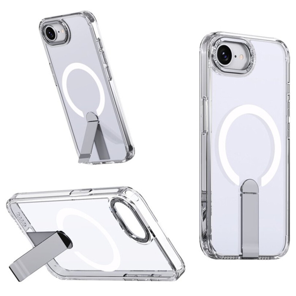 (Iphone 16E, Transparent) For Iphone 16E Case Compatible With Magsafe Kickstand Tpu+Acrylic Phone Cover 6914280897486