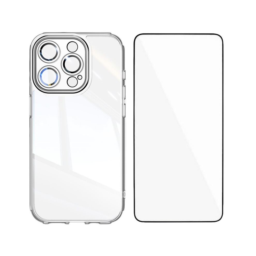 (Iphone 14 Pro, Transparent) For Iphone 14 Pro Tpu Case Wanlonfeng Shockproof Clear Phone Cover With Tempered Glass Film 6914284050153