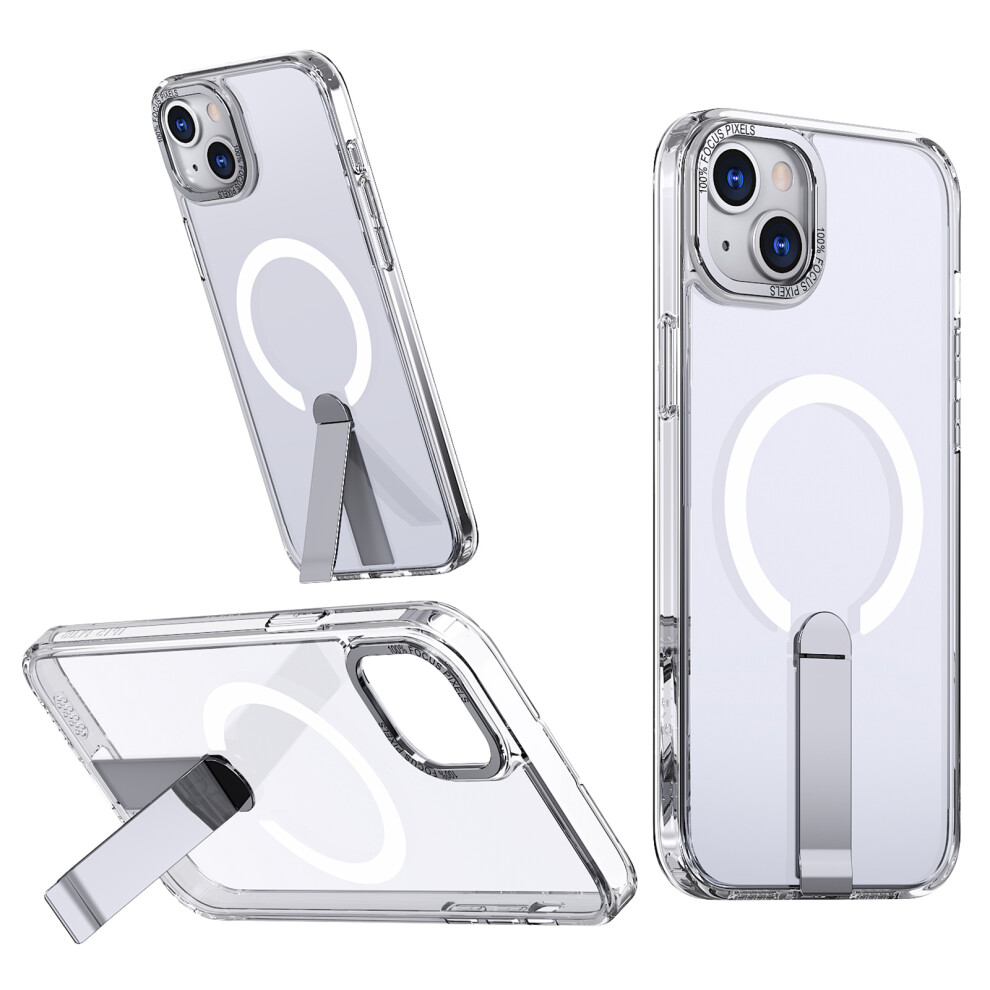 (Iphone 15, Transparent) For Iphone 15 Case Compatible With Magsafe Kickstand Tpu+Acrylic Phone Cover 6914281012888