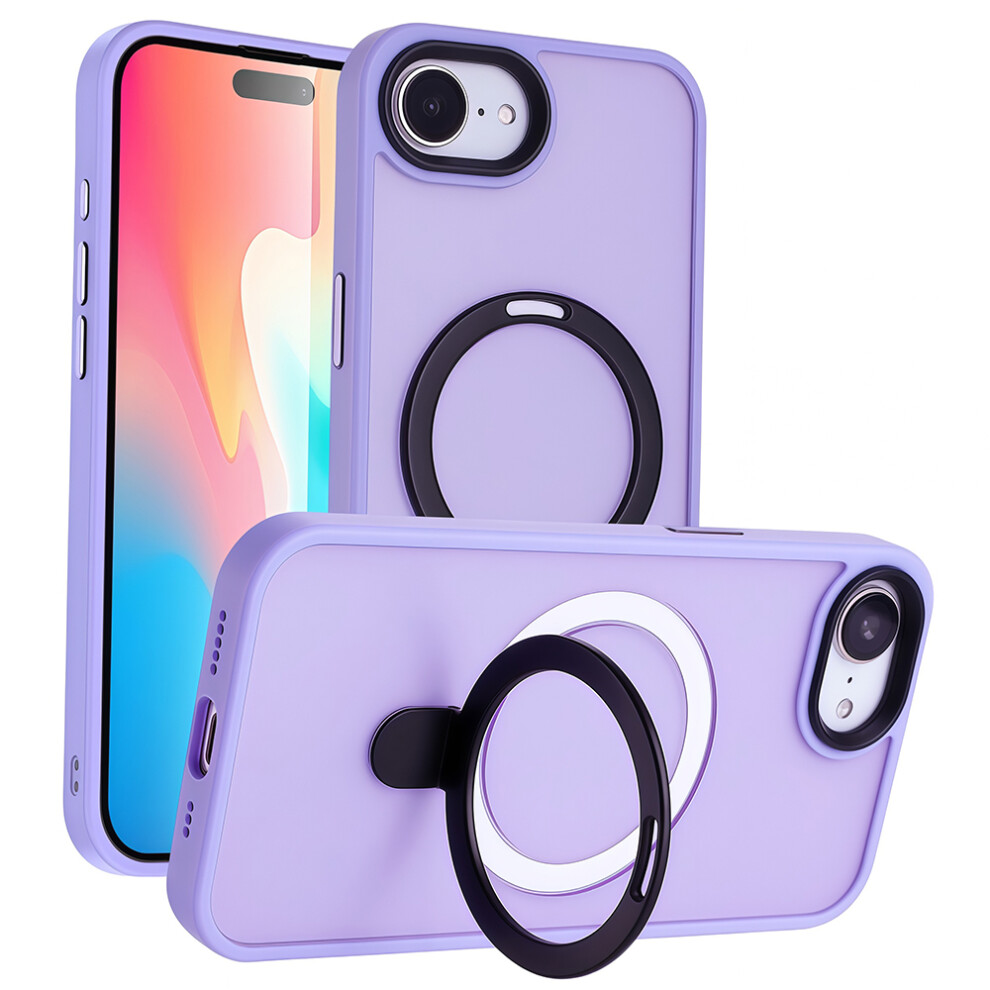 (Iphone 16E, ) For Iphone 16E Case Compatible With Magsafe Tpu+Acrylic Matte Phone Back Cover With Kickstand Purple 6914281701256
