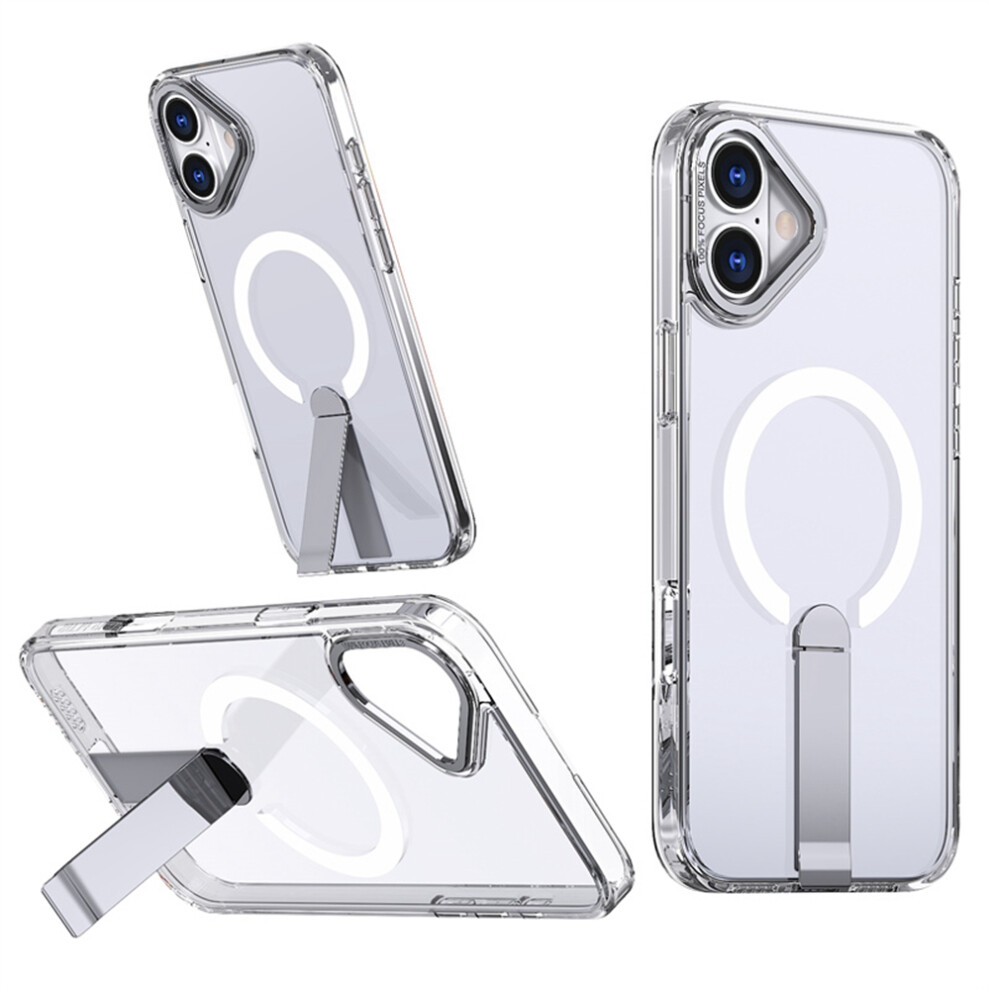 (Iphone 16, Transparent) For Iphone 16 Case Compatible With Magsafe Kickstand Tpu+Acrylic Phone Cover 6914281769539