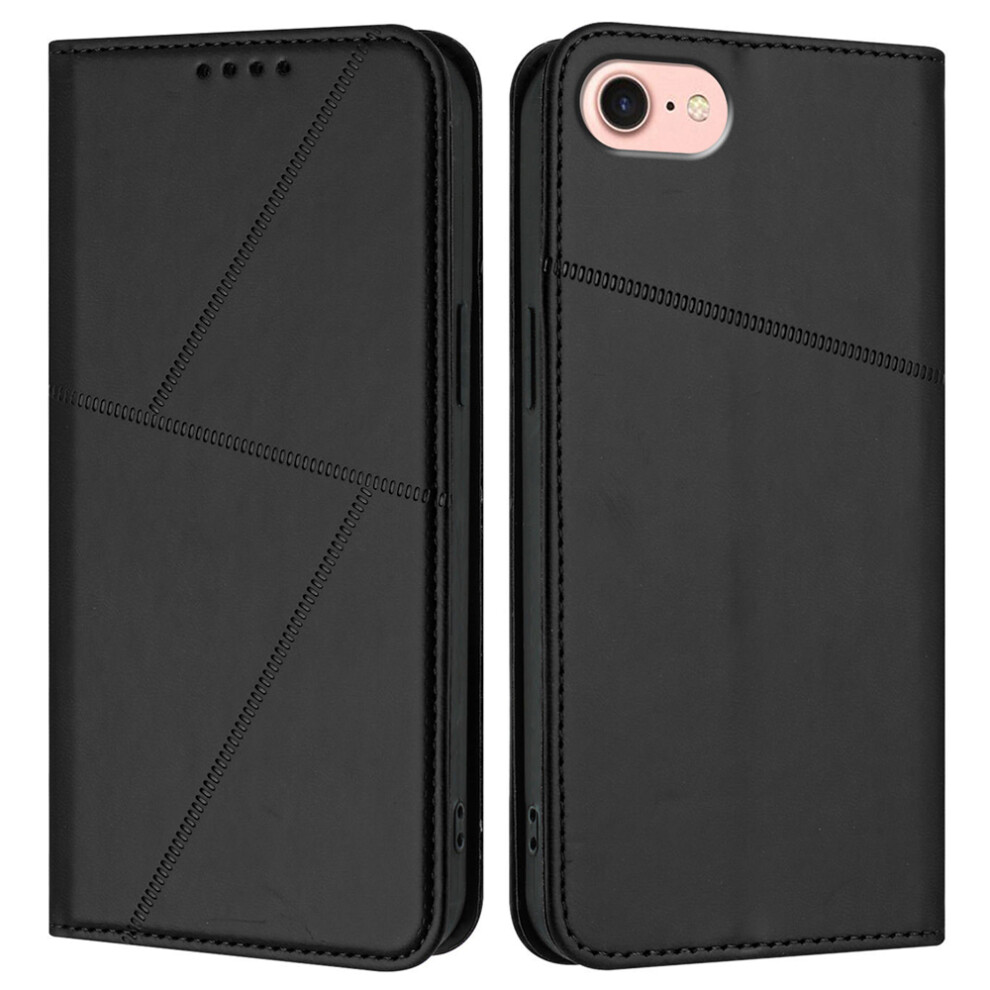 (Iphone 16E, ) For Iphone 16E Wallet Case Magnetic Closure Leather Flip Phone Cover With Stand Black 6914289447194