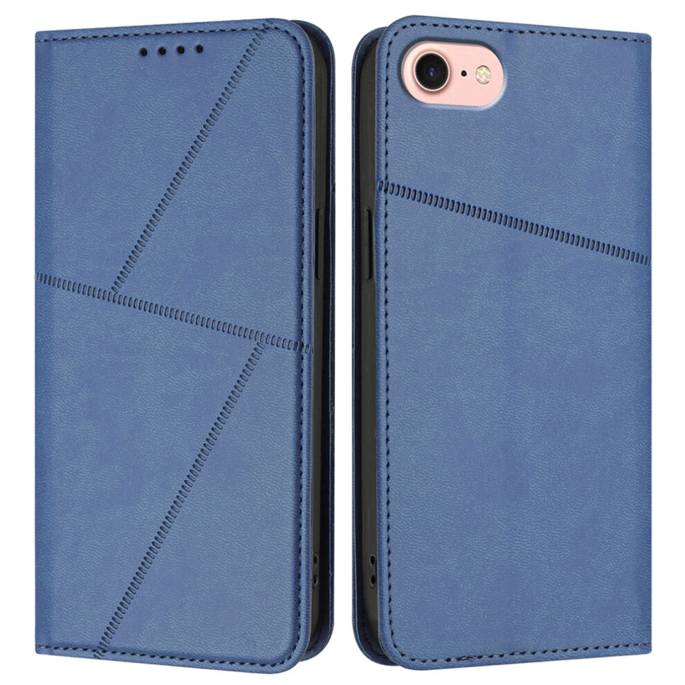 (Iphone 16E, Sapphire) For Iphone 16E Wallet Case Magnetic Closure Leather Flip Phone Cover With Stand Blue 6914286623294