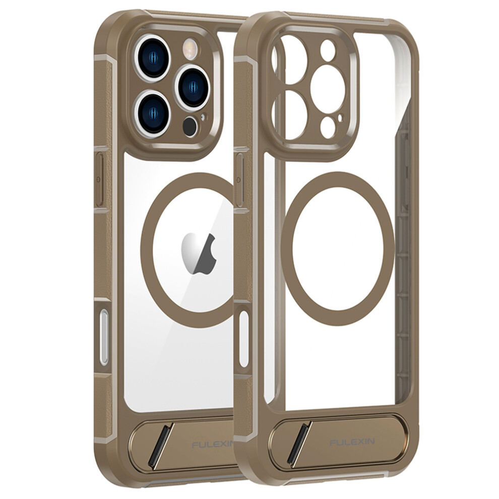(Iphone 16 Pro, Desert ) For Iphone 16 Pro Magnetic Case Tpu+Pc Kickstand Phone Back Cover Gold 6914281434499