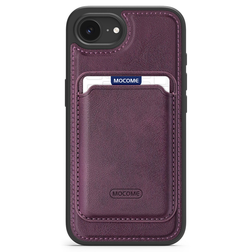 (Iphone 16E, Dark ) For Iphone 16E Magnetic Case With Detachable Card Holder Tpu+Pu Leather Phone Back Cover Purple 6914285560262