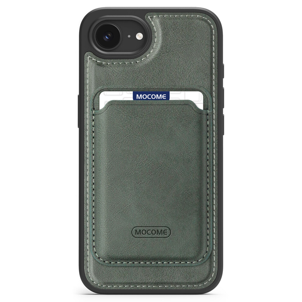 (Iphone 16E, Blackish ) For Iphone 16E Magnetic Case With Detachable Card Holder Tpu+Pu Leather Phone Back Cover Green 6914289314564