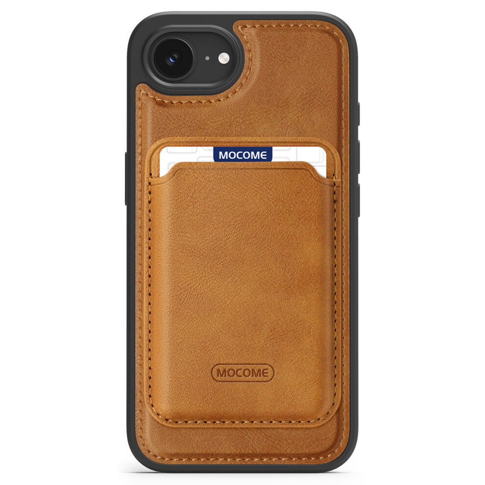 (Iphone 16E, ) For Iphone 16E Magnetic Case With Detachable Card Holder Tpu+Pu Leather Phone Back Cover Brown 6914286490667