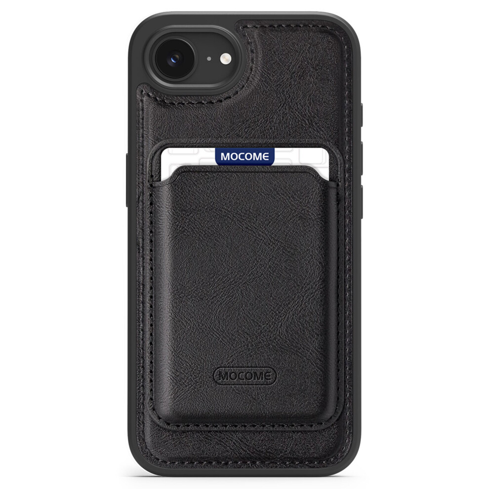 (Iphone 16E, ) For Iphone 16E Magnetic Case With Detachable Card Holder Tpu+Pu Leather Phone Back Cover Black 6914289612561