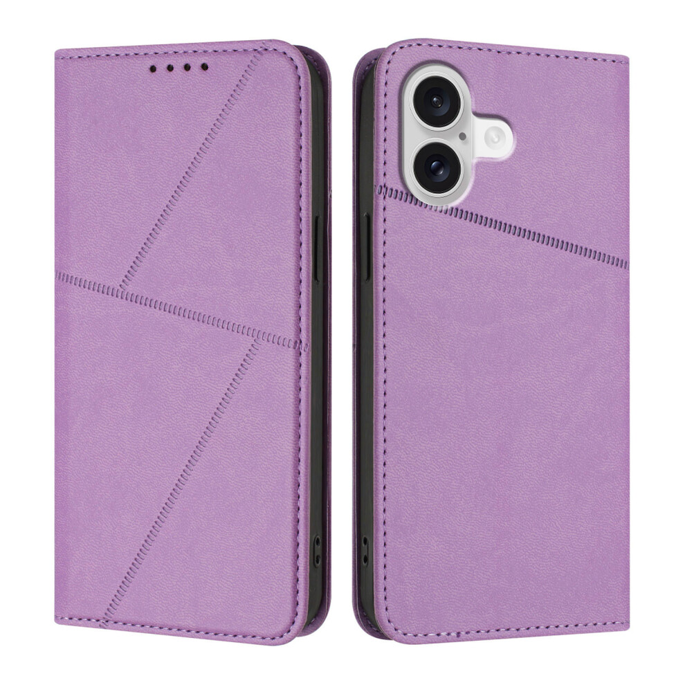 (Iphone 17, ) For Iphone 17 Wallet Case Magnetic Closure Leather Flip Phone Cover With Stand Purple 6914286702036