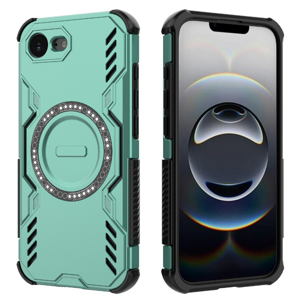 (Iphone 16E, ) For Iphone 16E Magnetic Case Butterfly Armor Hollow Heat Dissipation Pc+Tpu Phone Cover Green 6914286957870