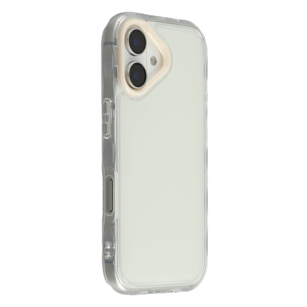 (Iphone 16, Beige) For Iphone 16 Case Inner Wave Pattern Tpu+Acrylic Phone Cover Cream 6914282245858