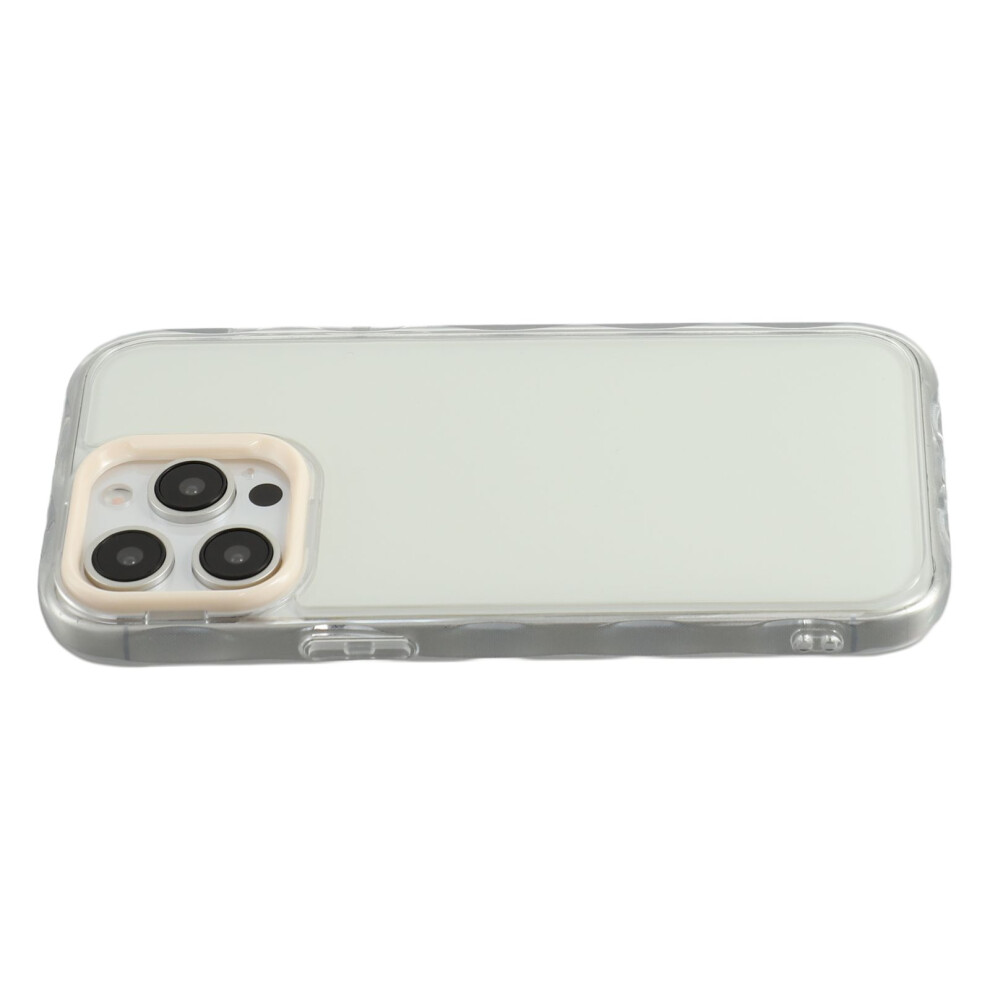(Iphone 14 Pro, Beige) For Iphone 14 Pro Case Inner Wave Pattern Tpu+Acrylic Phone Cover Cream 6914285944819