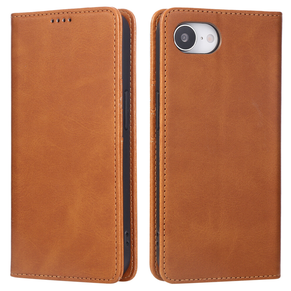 (Iphone 16E, ) For Iphone 16E Case Rfid Blocking Pu Leather Phone Wallet Cover Brown