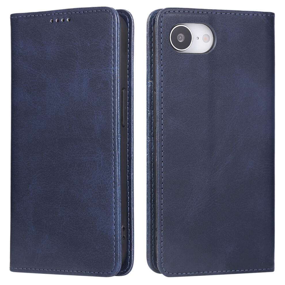 (iPhone 16e, Blue) For iPhone 16e Case RFID Blocking PU Leather Phone Wallet Cover