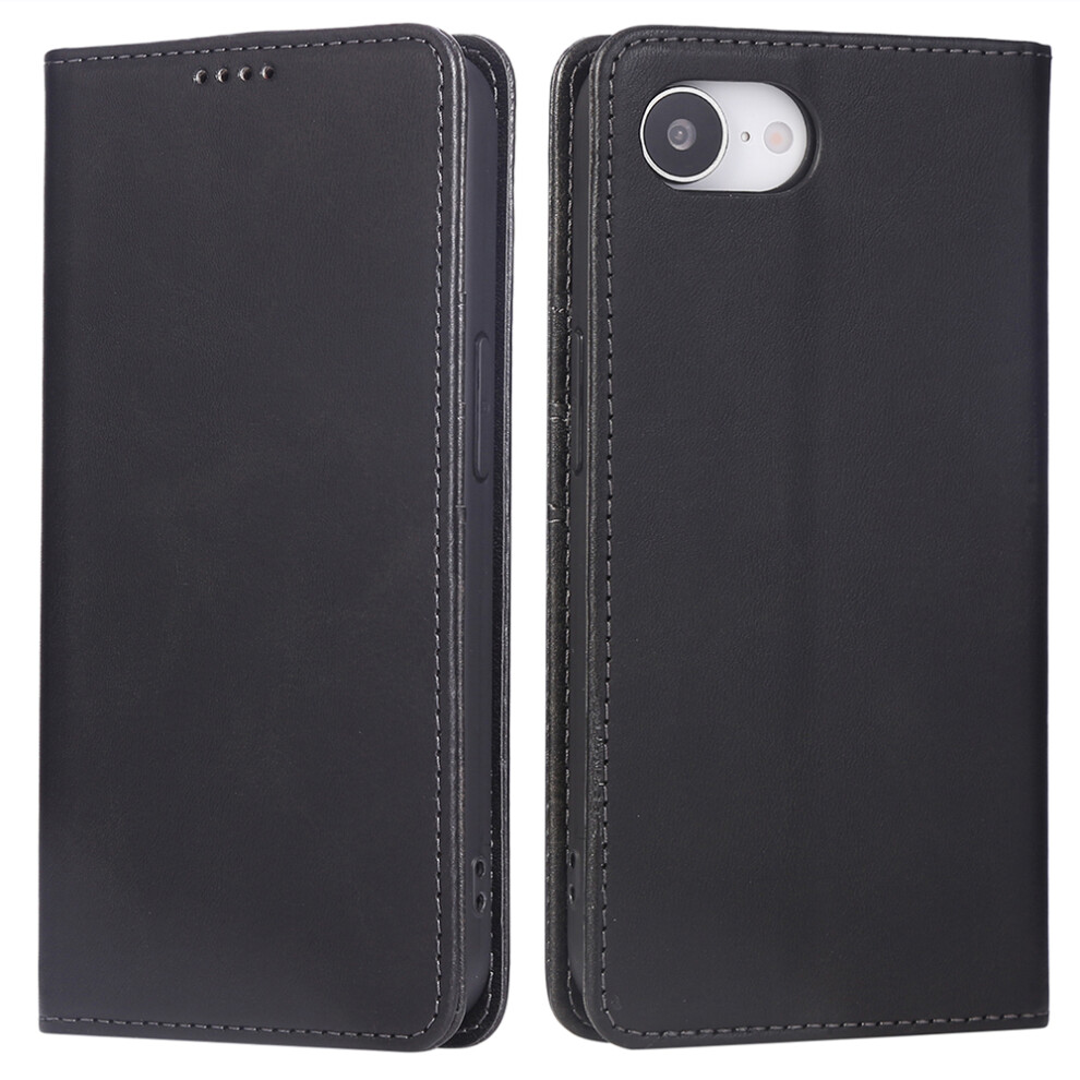 (iPhone 16e, Black) For iPhone 16e Case RFID Blocking PU Leather Phone Wallet Cover