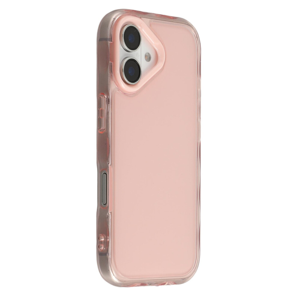 (Iphone 16, ) For Iphone 16 Case Inner Wave Pattern Tpu+Acrylic Phone Cover Pink 6914281112373