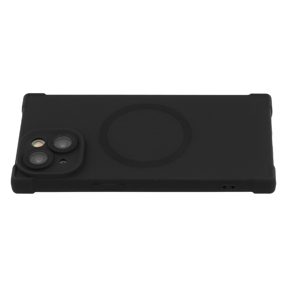 (Iphone 14, ) For Iphone 14 Case Compatible With Magsafe Straight Edge Tpu Phone Cover With Camera Lens Protector Black 6914285192012