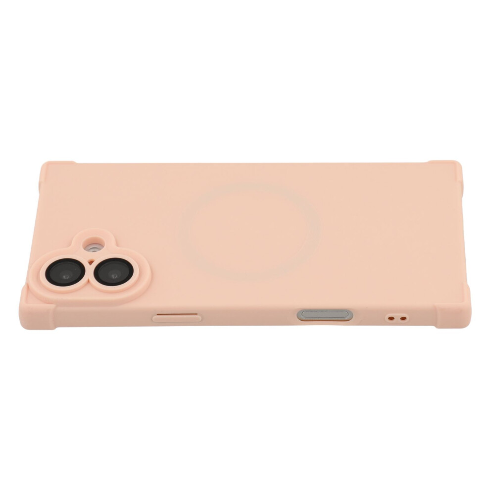 (Iphone 16, ) For Iphone 16 Case Compatible With Magsafe Straight Edge Tpu Phone Cover With Camera Lens Protector Pink 6914287007840