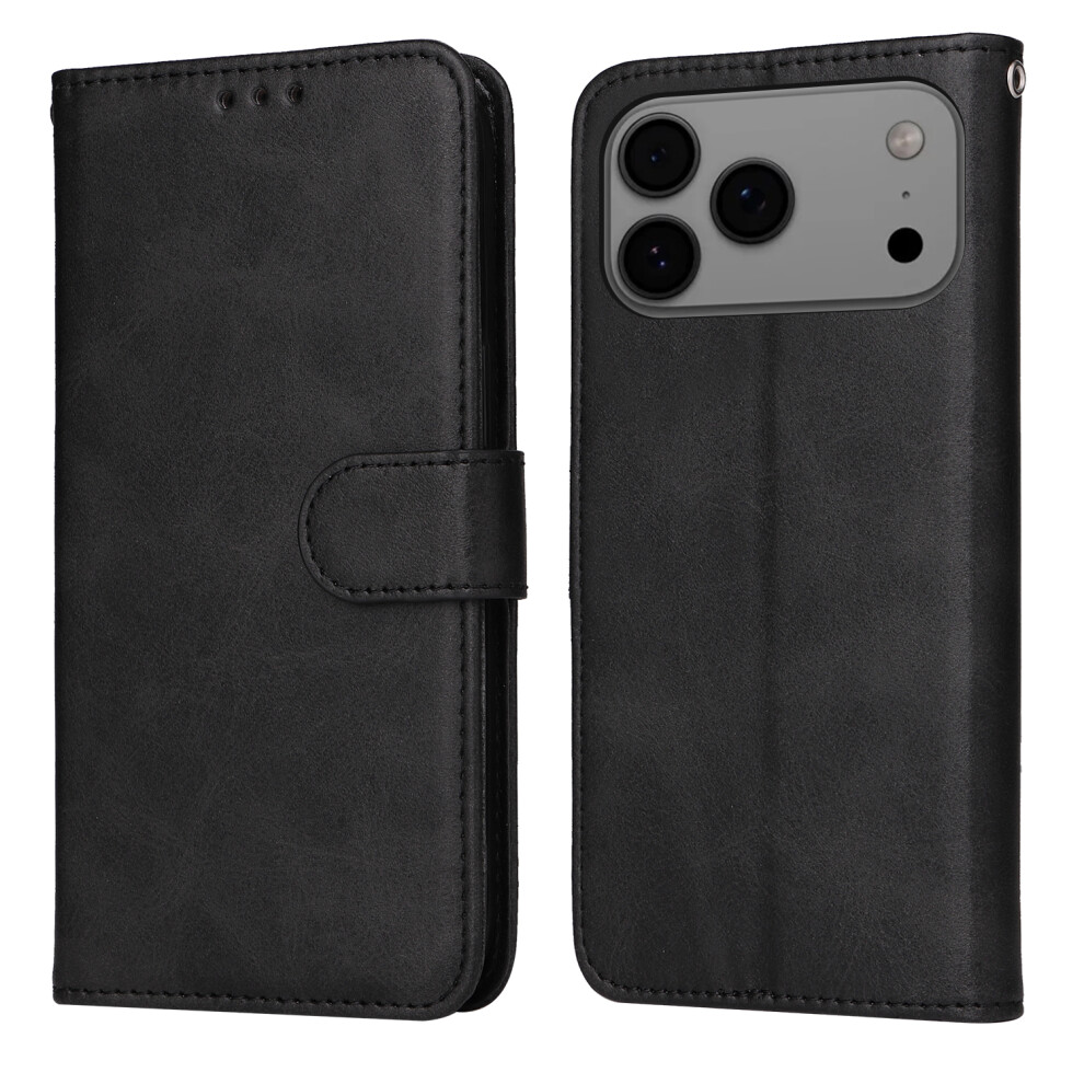 (Iphone 17 Pro Max, ) For Iphone 17 Pro Max Case Wallet Pu Leather Folio Flip Phone Cover Black 6914286538086