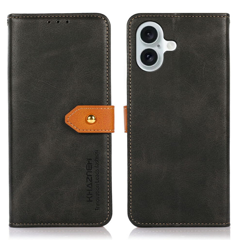 (Iphone 17, ) Khazneh For Iphone 17 Wallet Phone Case Stand Leather Flip Cover Black 6914281608425
